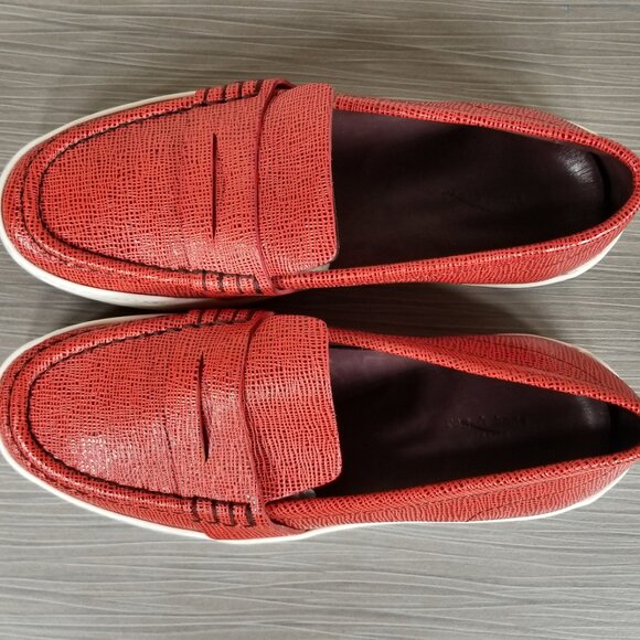 Rag & Bone Colby Penny Loafers, Red Leather, Womens Size 6 M / 36 - Picture 10 of 12